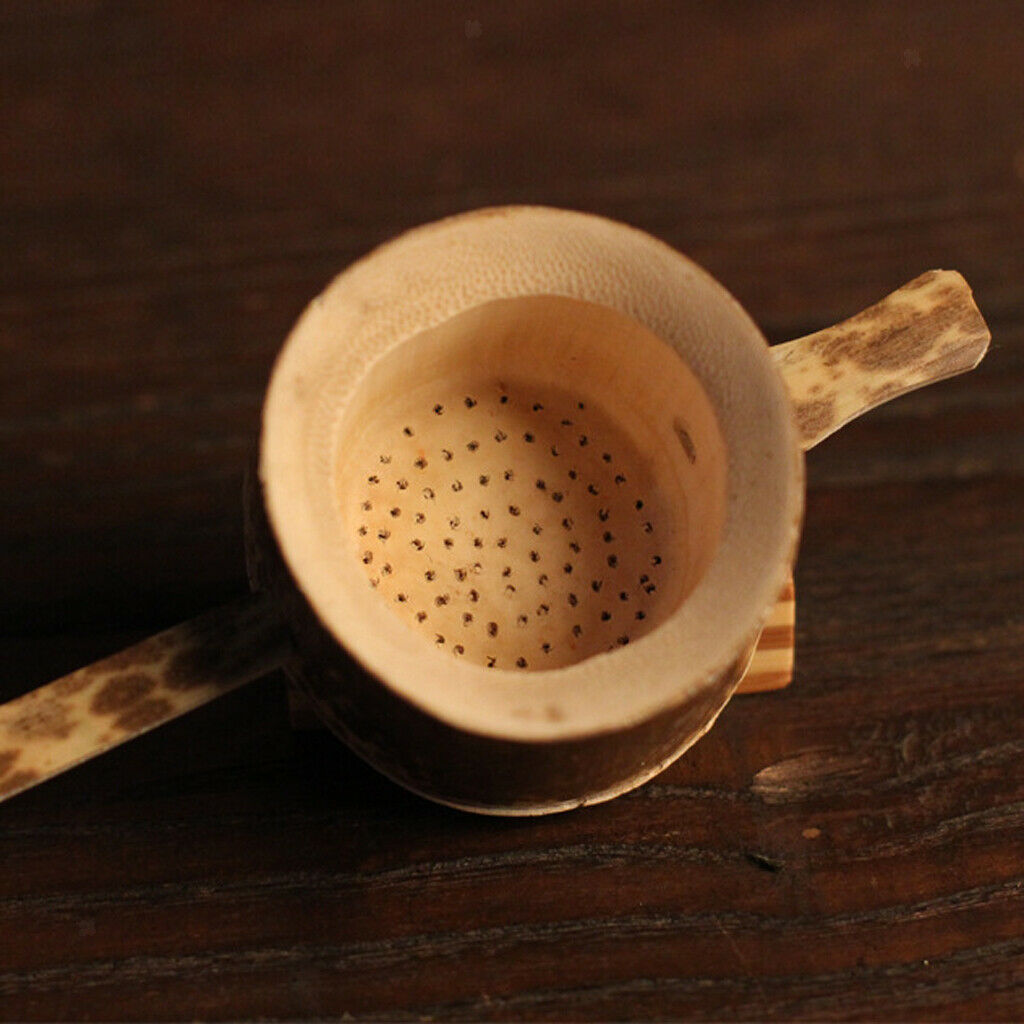 5Pieces Bamboo Tea Strainer Tea Bucket Tea Spoon Kit Kung Fu Tea Ceremony