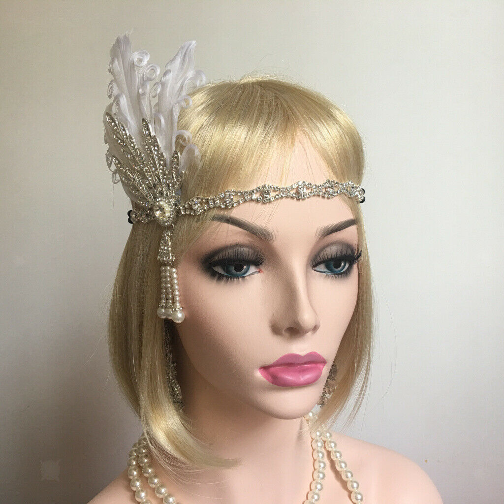 Retro Non-padded Flapper Headband Feather 1920s Headpiece Hair Accessories