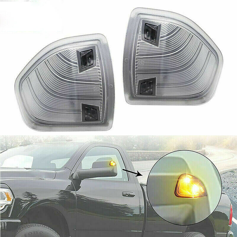 Clear Lens Amber LED Side Mirror Turn Signal Lights For Dodge Ram 1500 2500 3500