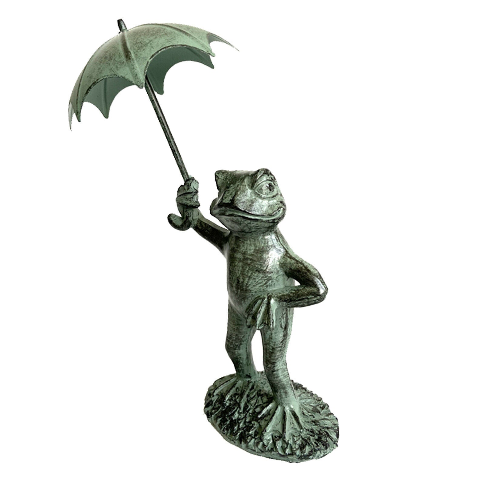 Frogs Umbrella Statues Garden Lawn Patio Ornament Indoor Outdoor Sculpture