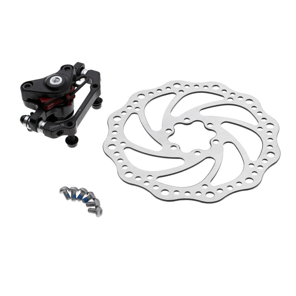 Bike Disc Brake Rotor Mechanical Caliper 160mm Cable Set Rear Caliper Rotor