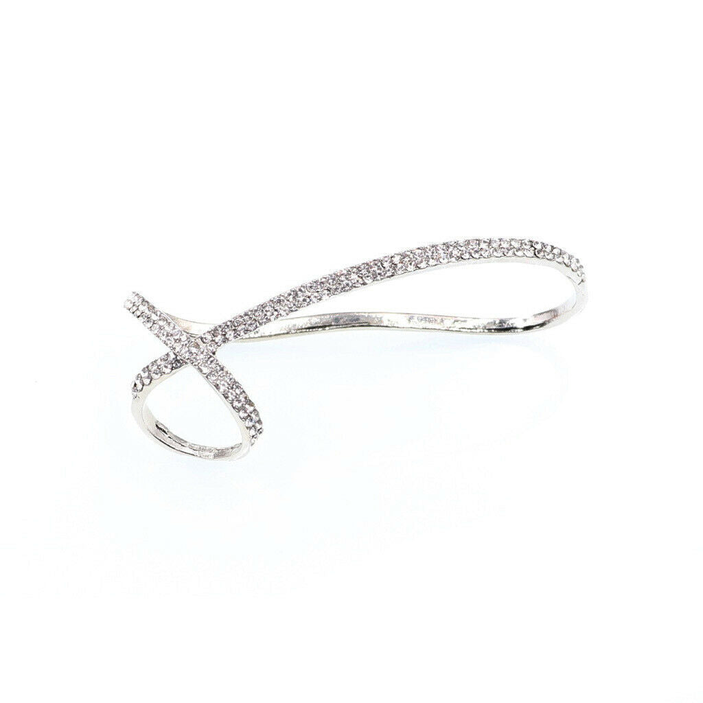 Hand Cuff Palm Bracelet Ring Crystal Zircon Bangle Bridal Flowergirl Jewelry