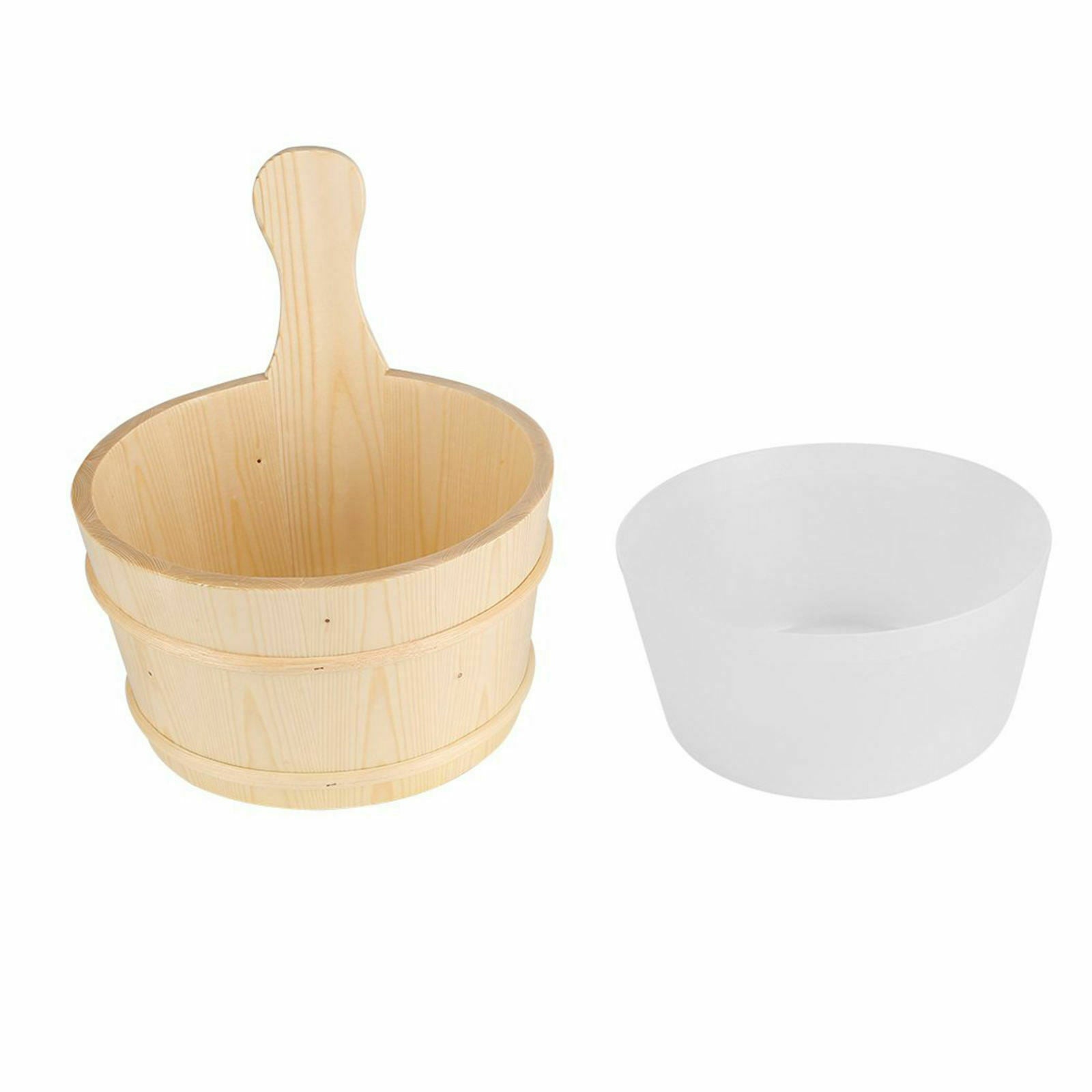 4 Liter Wooden Sauna Bucket with Ladle Spa Accessory Handcrafted for Saunas,