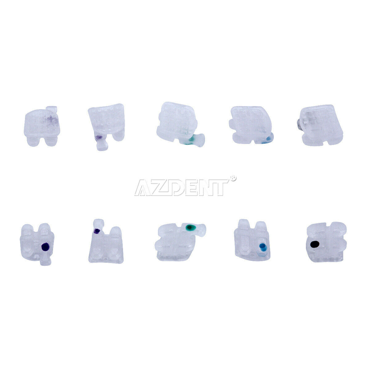 10X Dental Orthodontic CIM Ceramic Bracket Braces Roth .018 Hooks 3 4 5