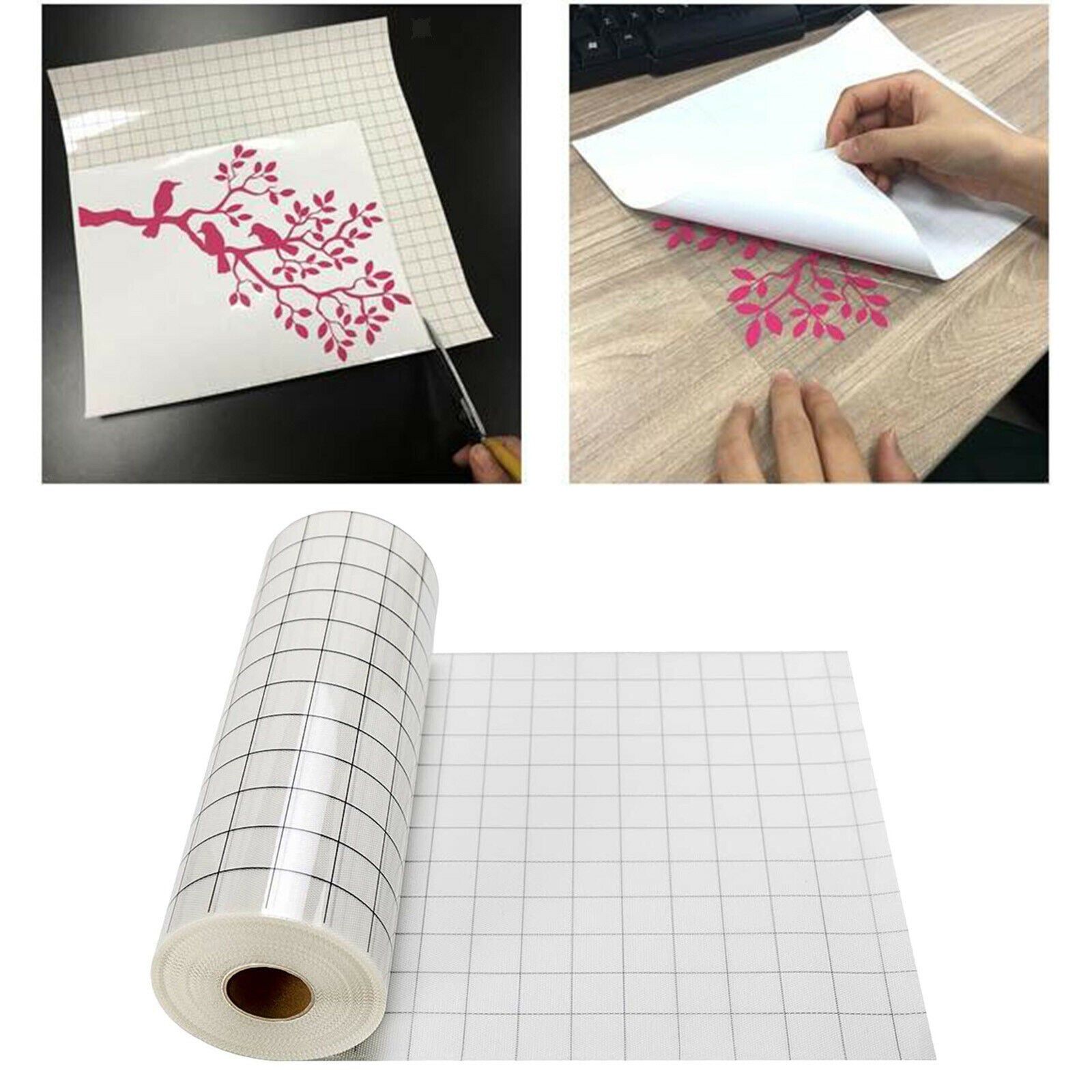 Vinyl Transfer Paper Tape Roll  Adhesive 12 X 60 INCH Clear Alignment