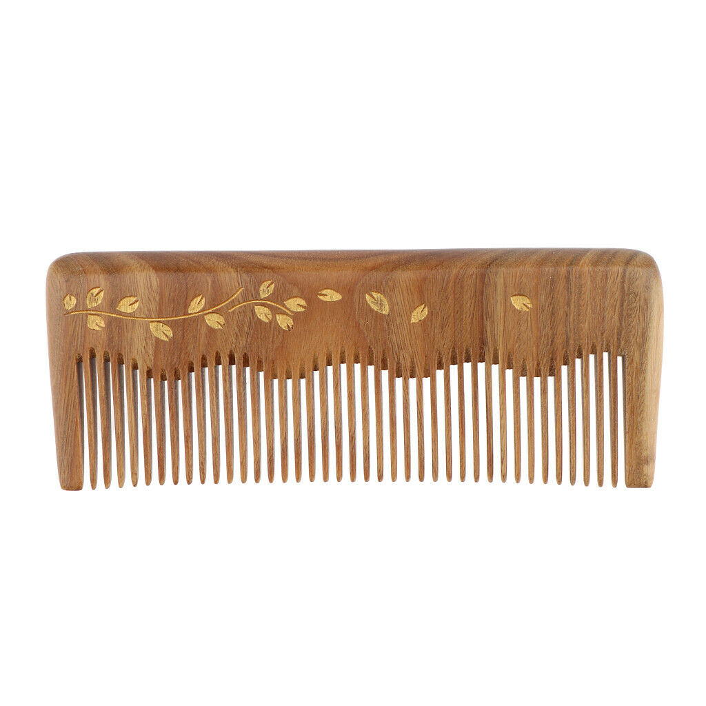 5" Handmade Wide Teeth Wood Comb Pocket Hairbrush Gift Plants