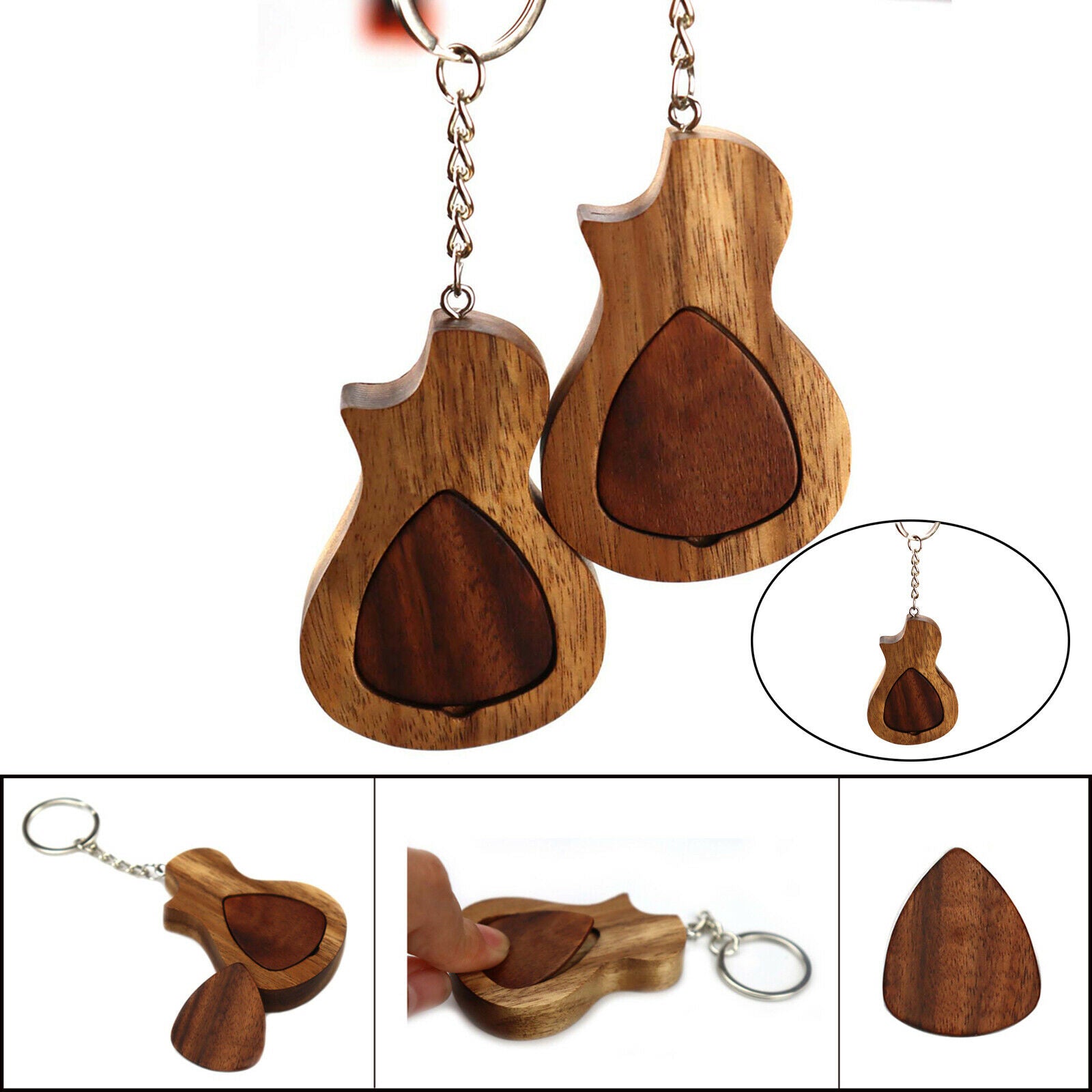 Ukulele Guitar Plectrum Case with 1 Guitar Picks Collection Key Buckle