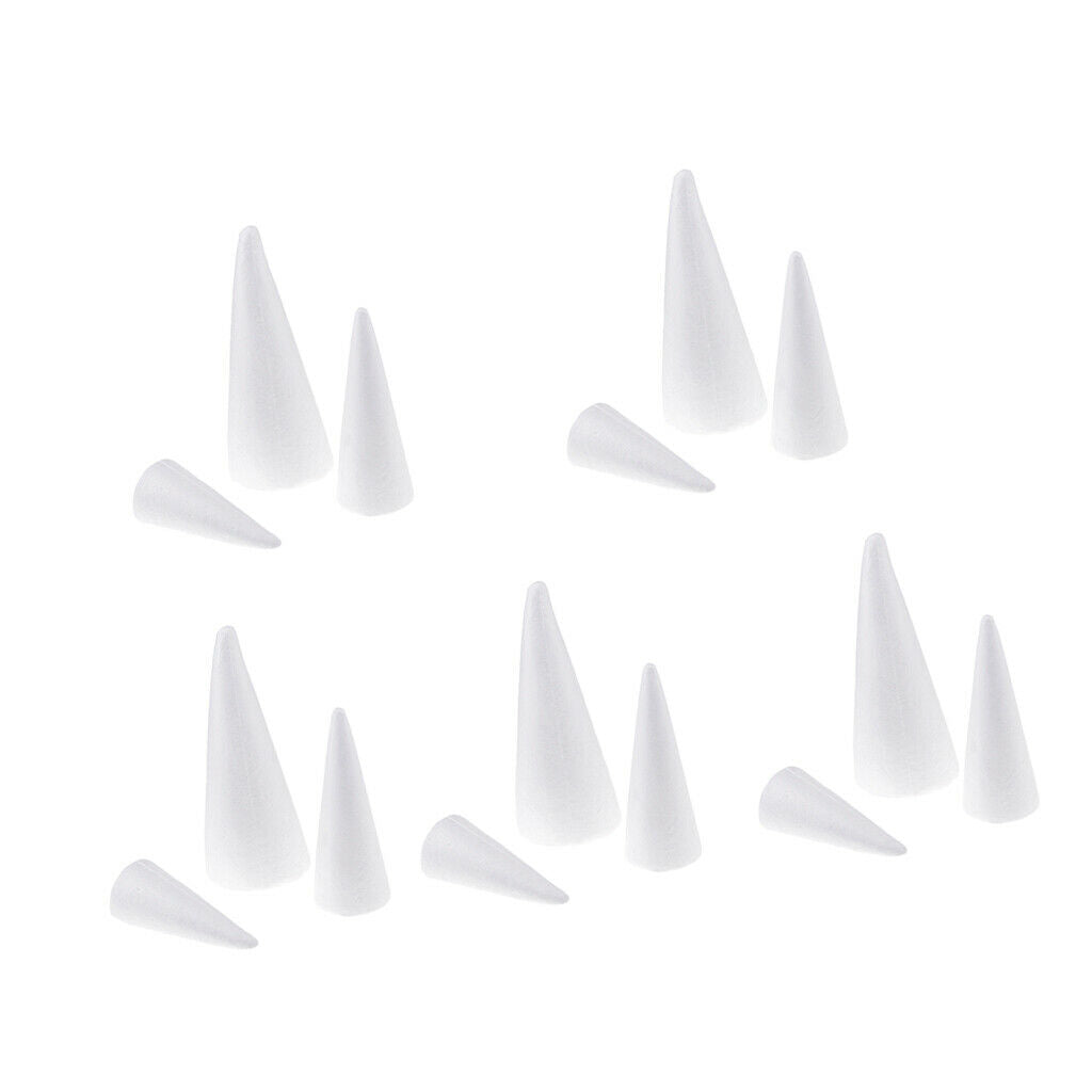 15 Creative Cone Modelling Polystyrene Styrofoam Foam Material DIY15/20/25cm