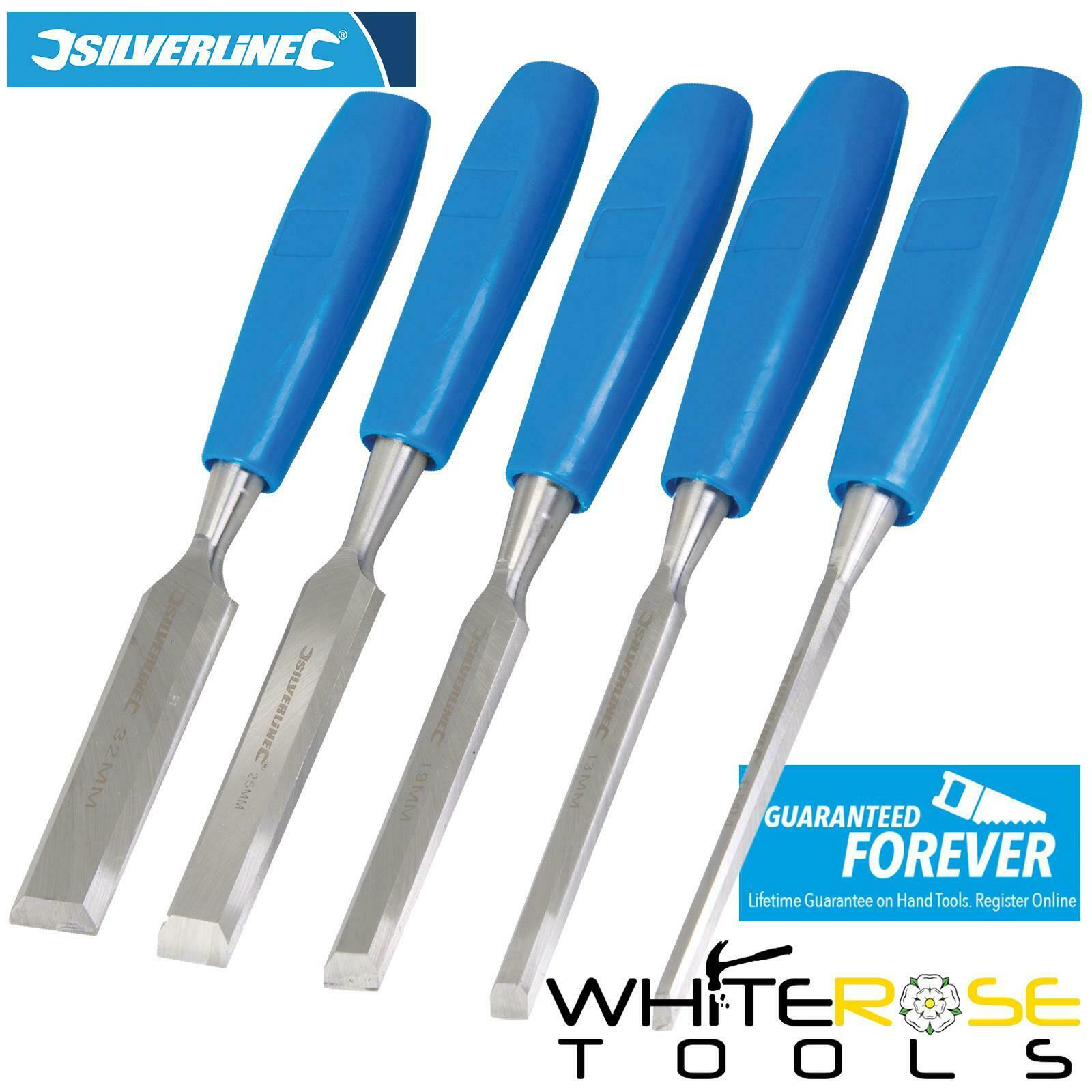 Silverline Wood Chisel Set 5pc Carving Wood Carpenter Tool DIY