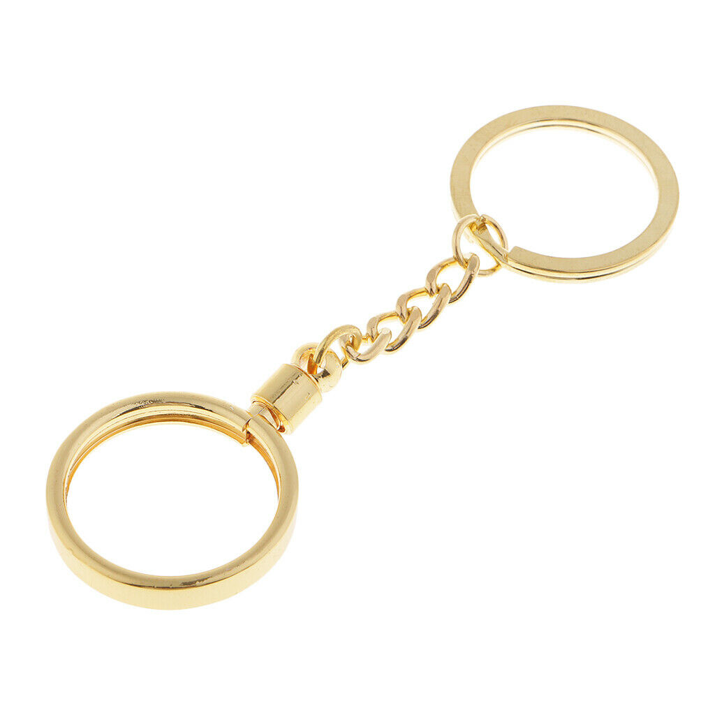 27mm Coin Holder Keychain Round Golden Plastic