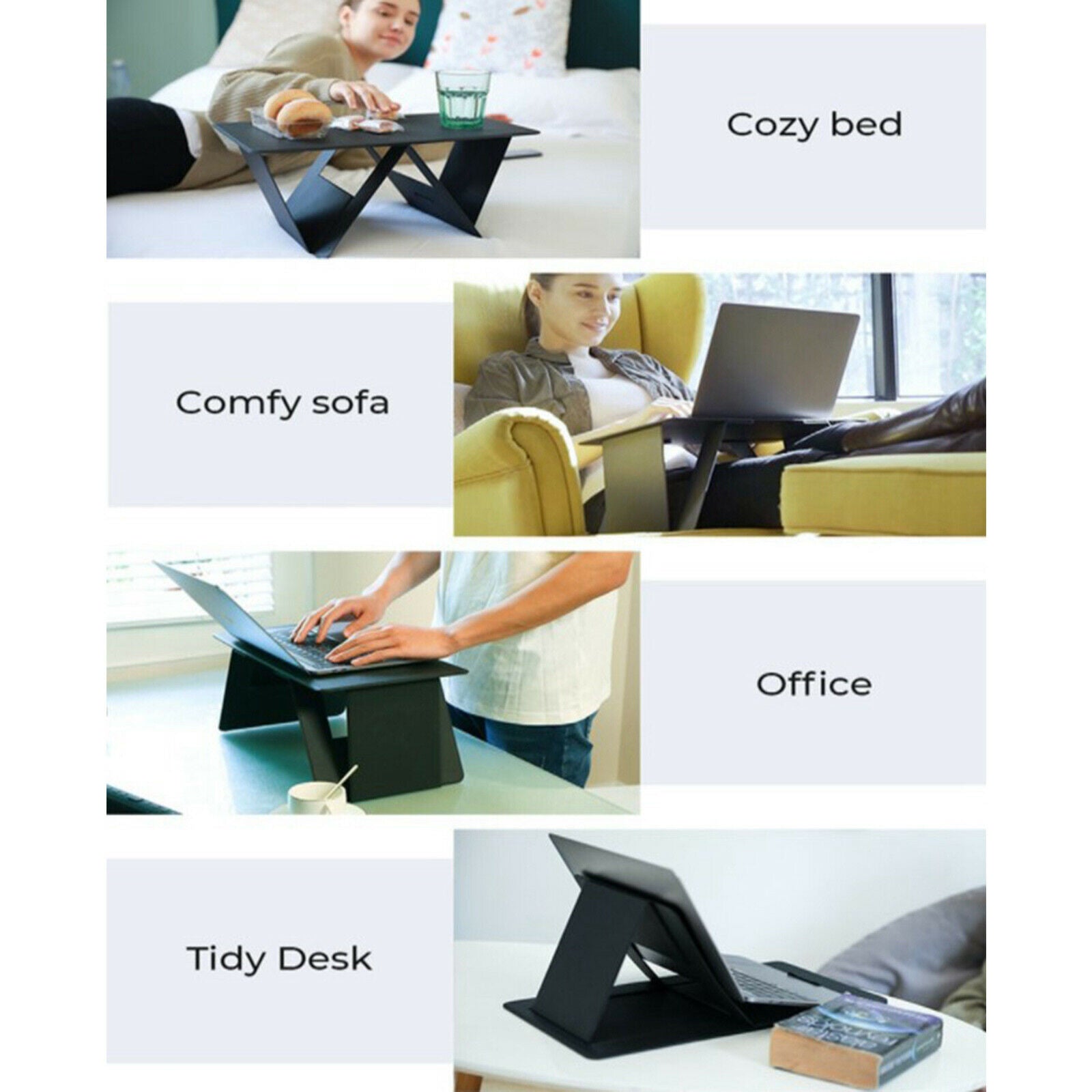 Laptop Stand Foldable Compatible with 10-17" Laptops for Work Home Sofa
