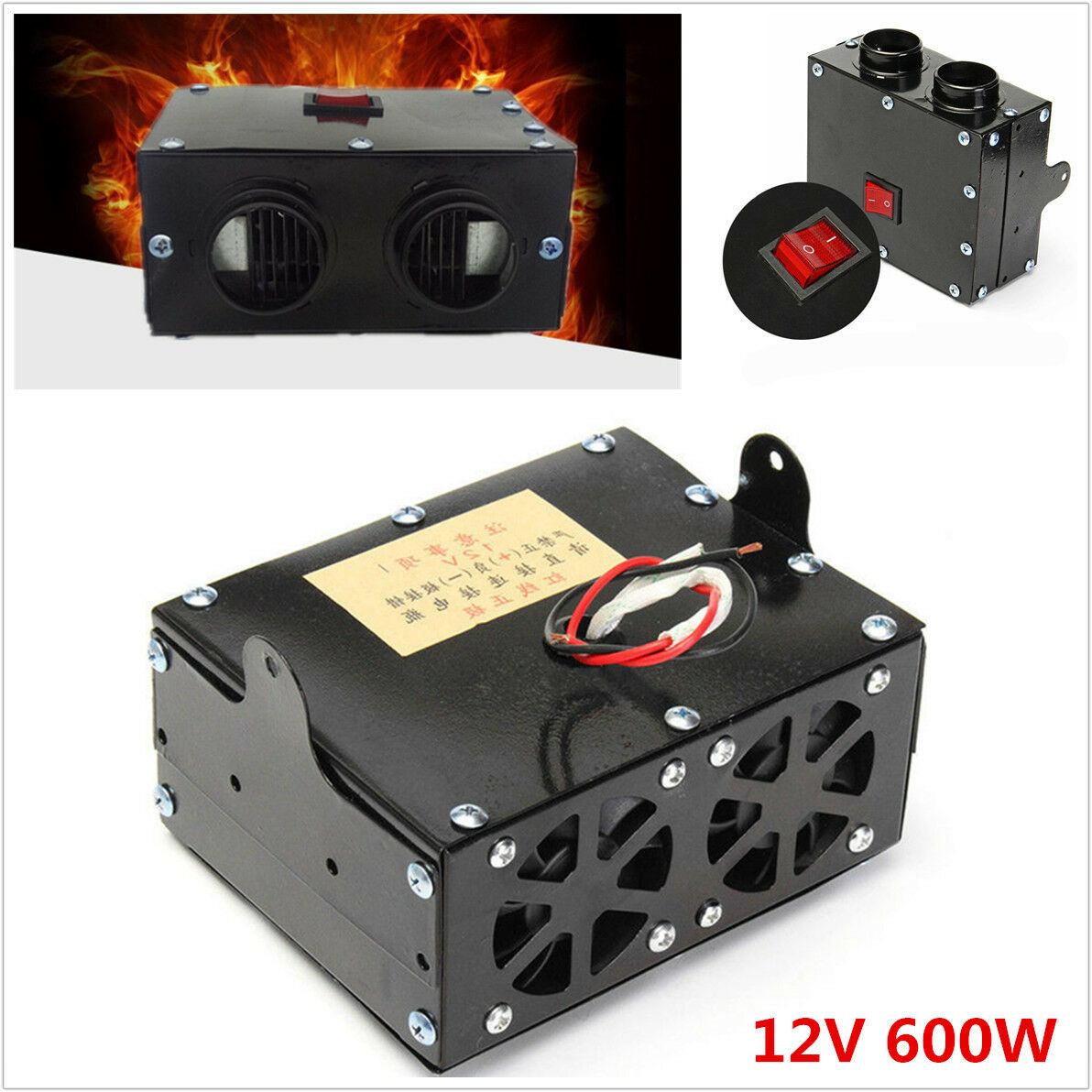 Universal 600W 12V Car Truck Fan Heater Heating Air Warmer Defroster Demister