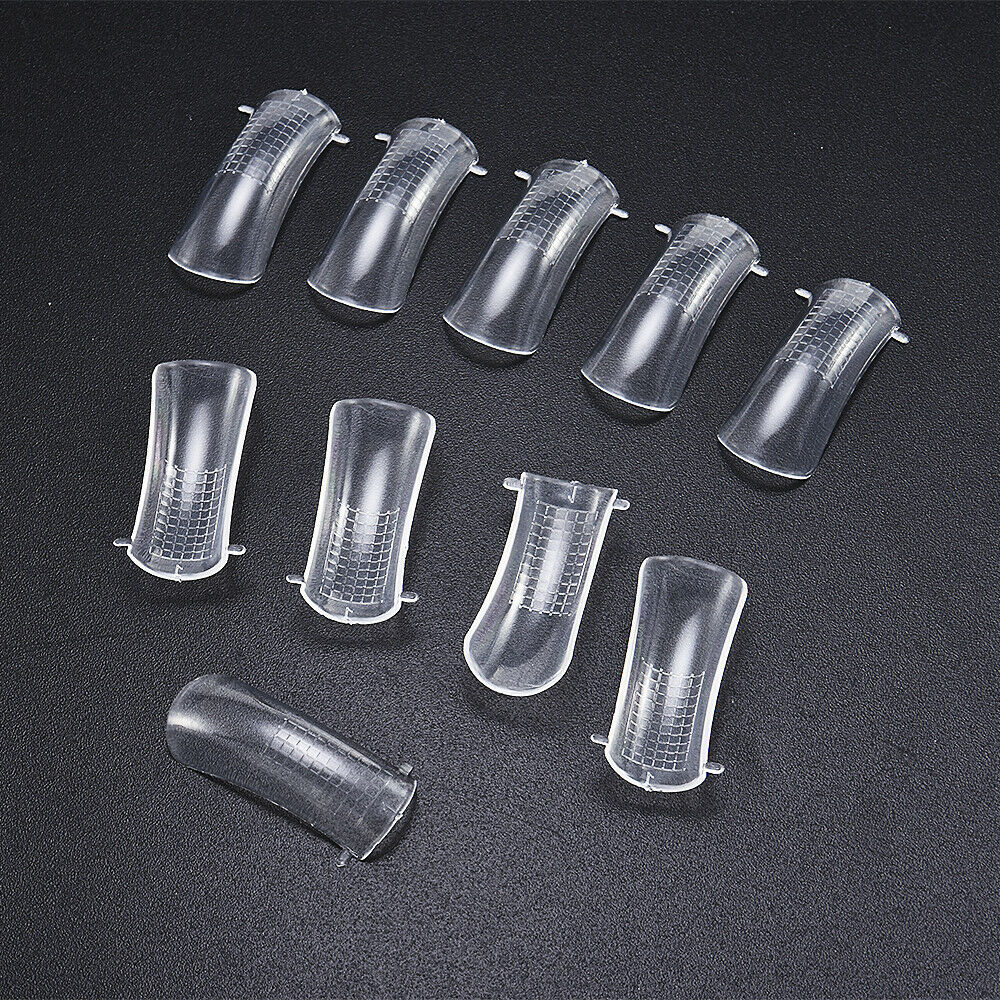 100 PCS DUAL NAIL ART SYSTEM FORM UV GEL ACRYLIC False TIPS Salon Tools US!