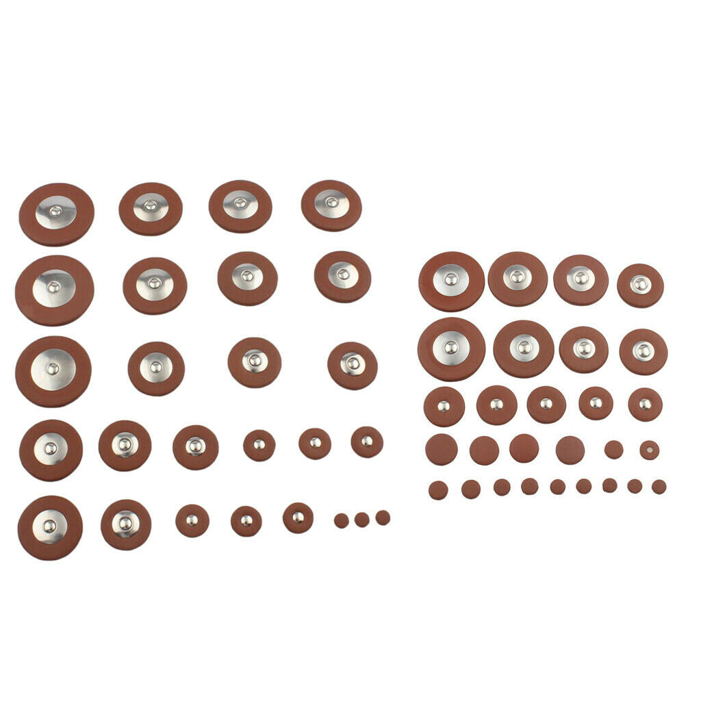 26Pcs Leather Sax Pads Protector Brown for Alto Saxophone Replacement Parts