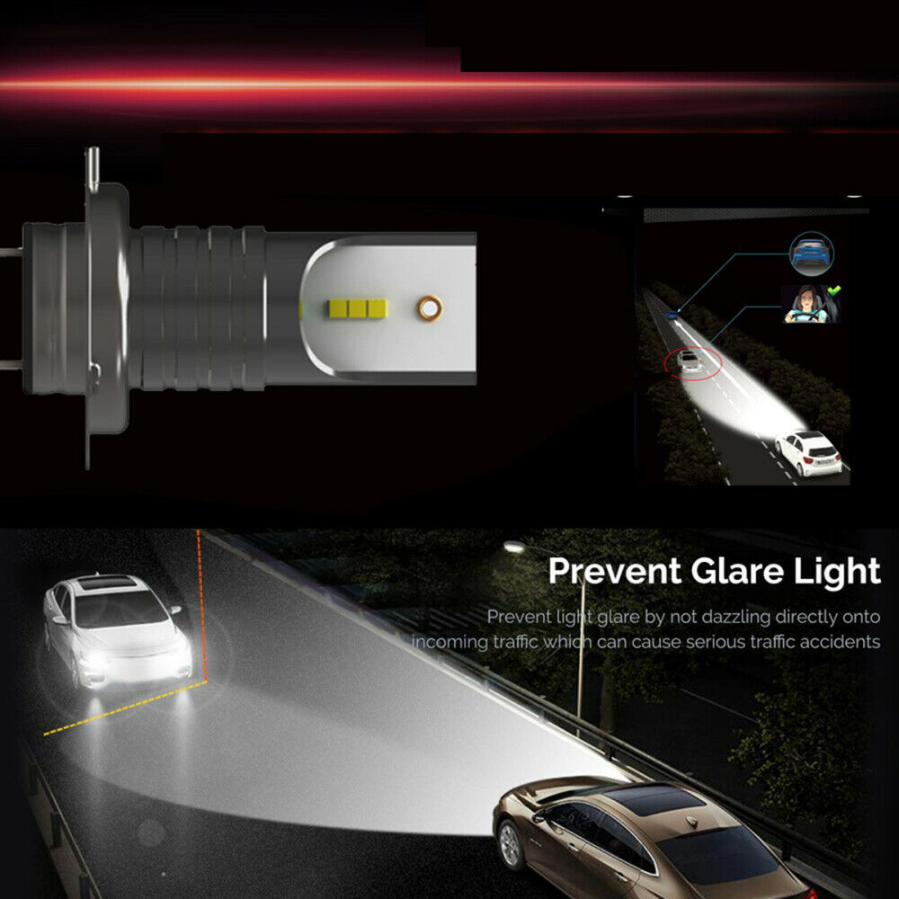 2Pcs Car LED Headlight Bulbs Conversion Kit Cool White 6000K Fog Driving Light