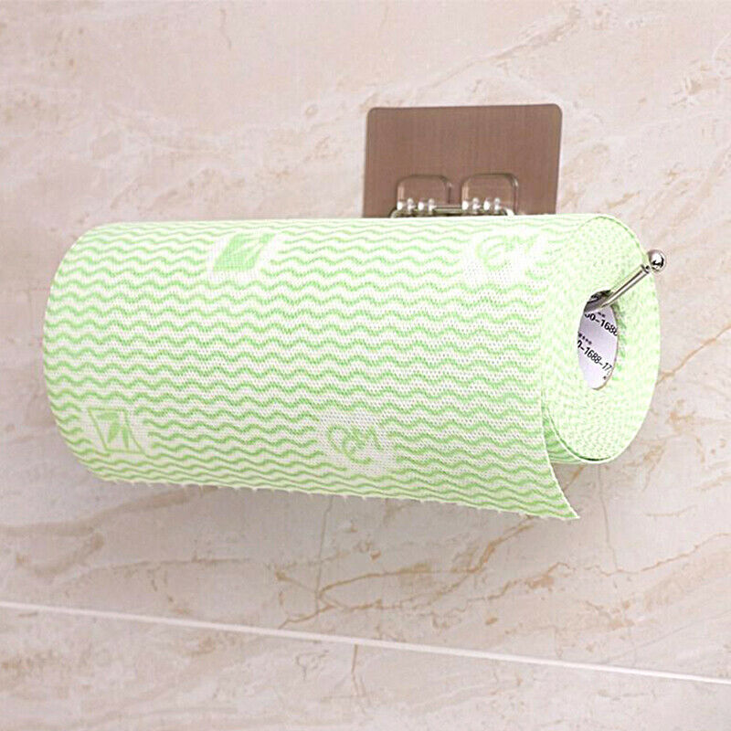 Stainless Steel Kitchen Paper Holder Towel Bathroom Wall Mounted Cabinet .l8