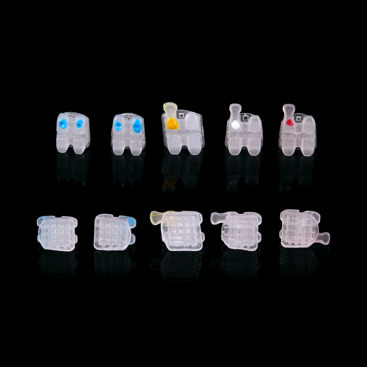 5X AZDENT Dental Ceramic Brackets Braces Orthodontic Roth 022 Hooks 3 4 5