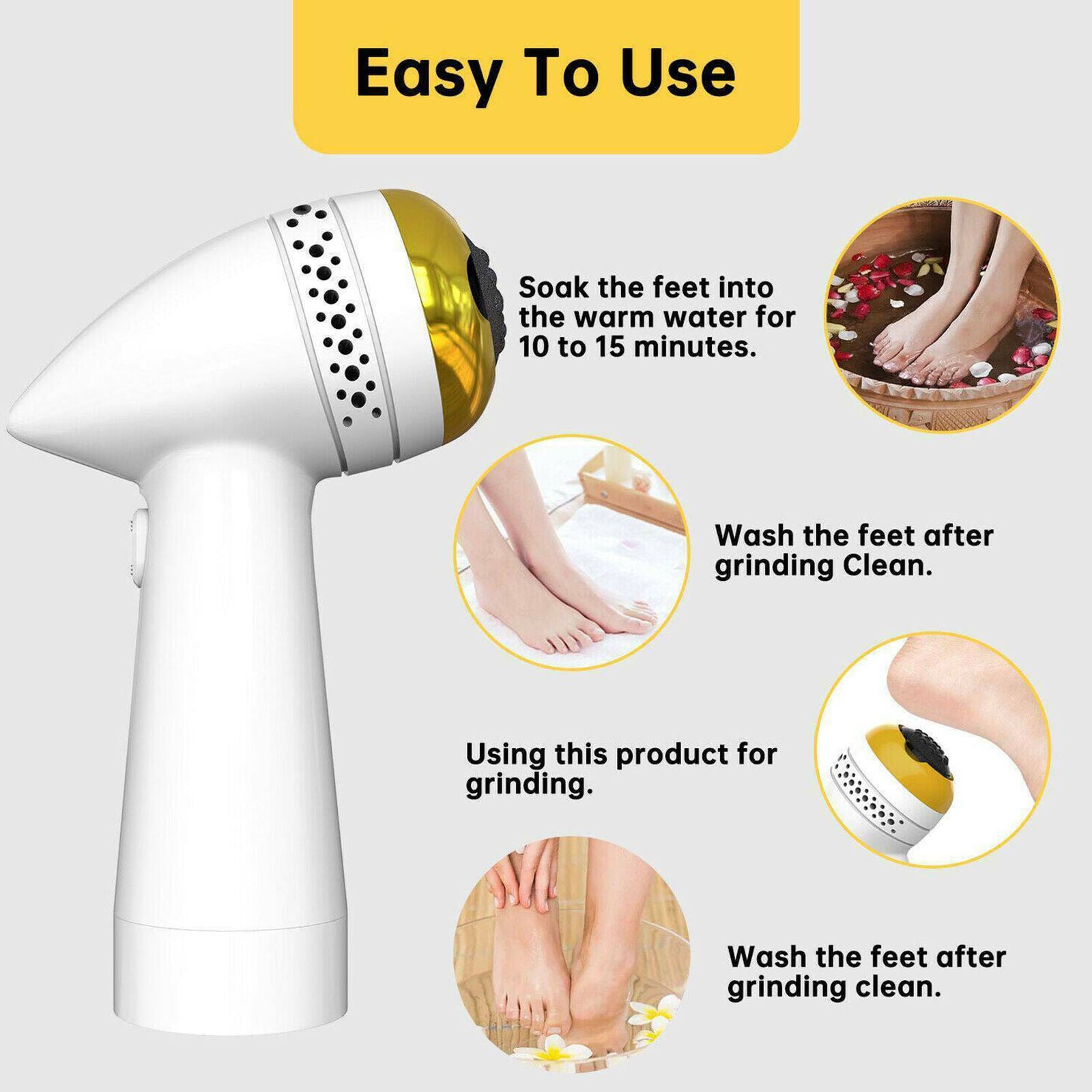 Electric Vacuum Foot Grinder File Dead Skin Callus Remover Exfoliate Adsorption