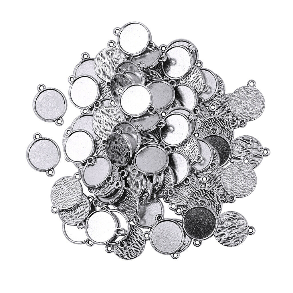 100pcs 12mm Round Photo Cameo Cabochon Settings Pendant Blanks Tray for Bracelet