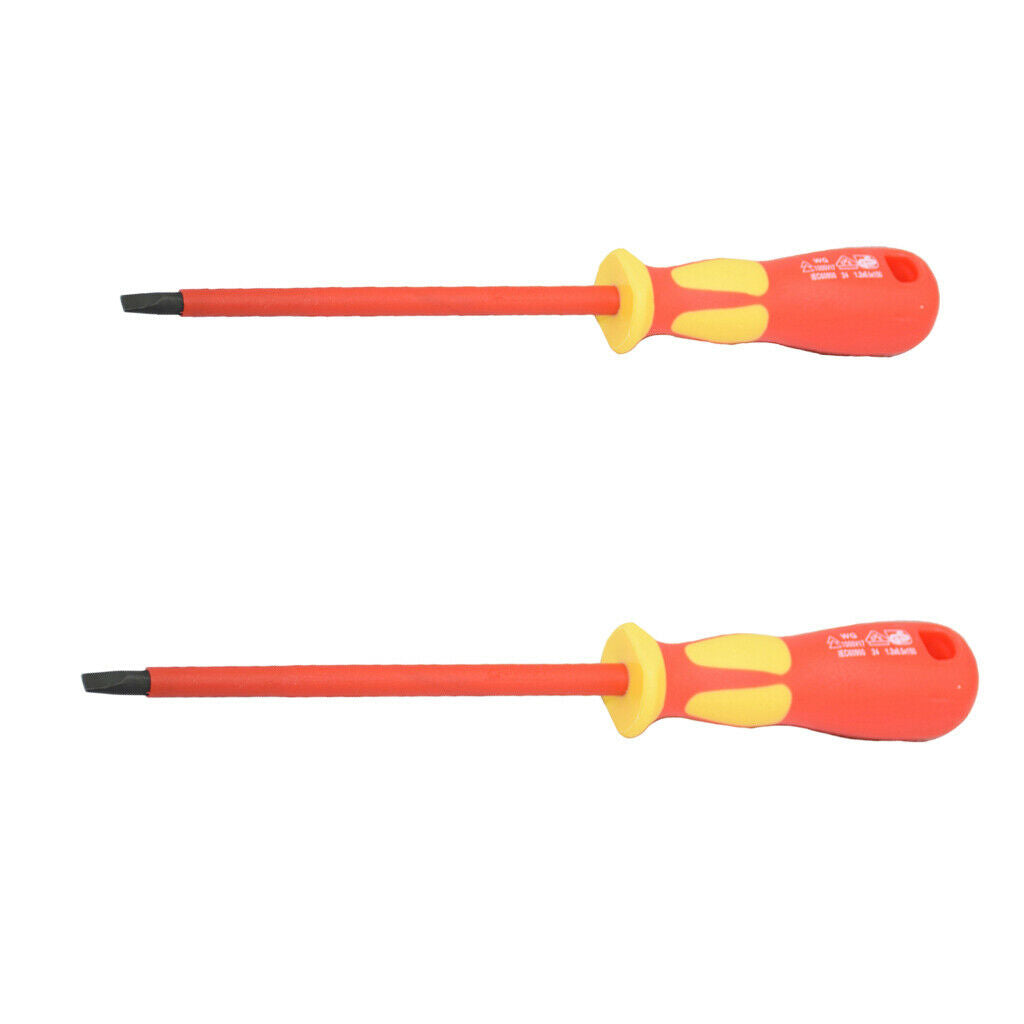2Pcs Insulated Multi Manual Flat Slotted Screwdriver Repair Tool 2.5MM 3.0MM