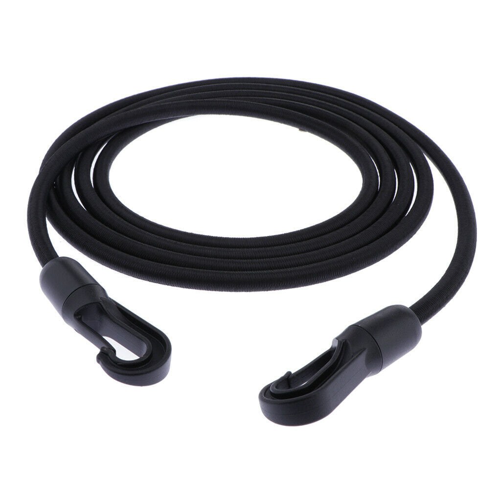2X 8mm Heavy Duty Rubber Bungee Cord Rope Elastic Lanyard with Hooks Clips 2.5m