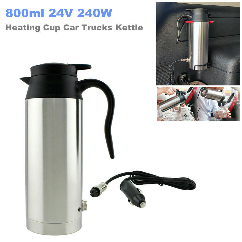 800ml 24V 240W Heating Cup Car Truck Kettle Hot Water Heater Bottle Tea Coffee