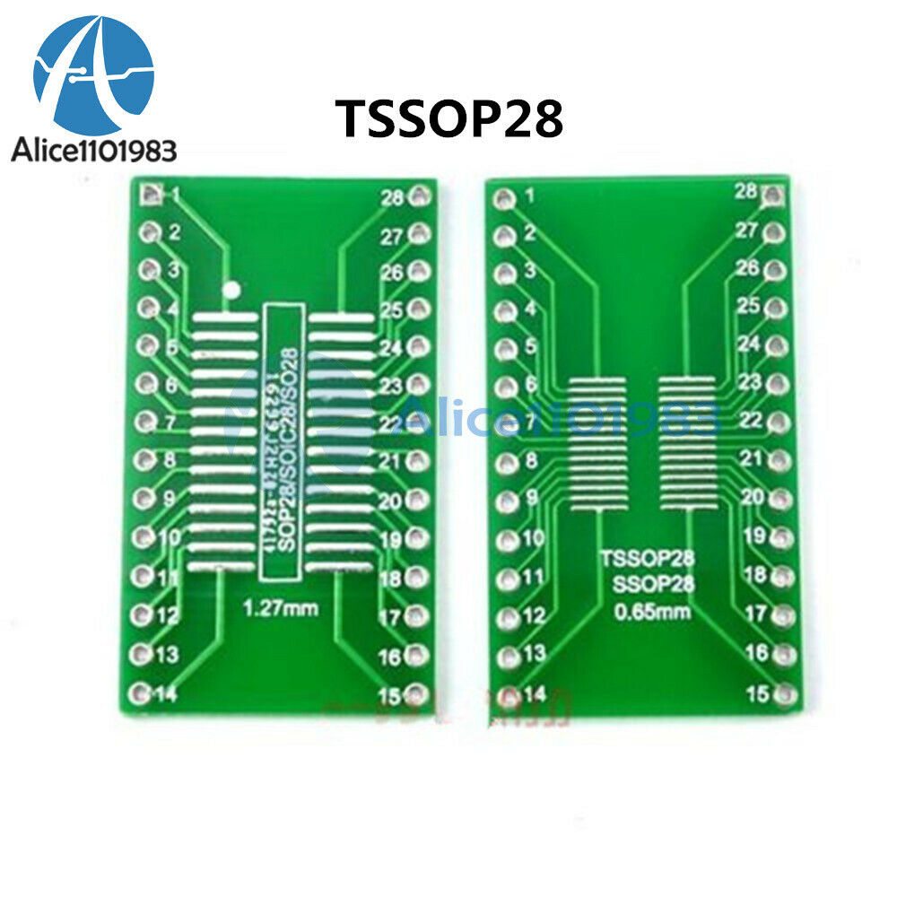 5PCS SOP28 SSOP28 TSSOP28 to DIP28 Adapter Converter PCB Board 0.65/1.27mm