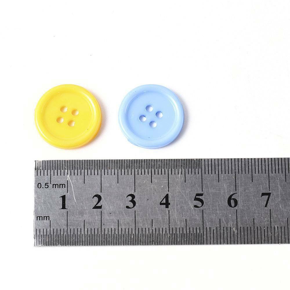 100pcs 4 Holes Round Plastic Sewing Buttons for Kids DIY Craft Mixed Color Set