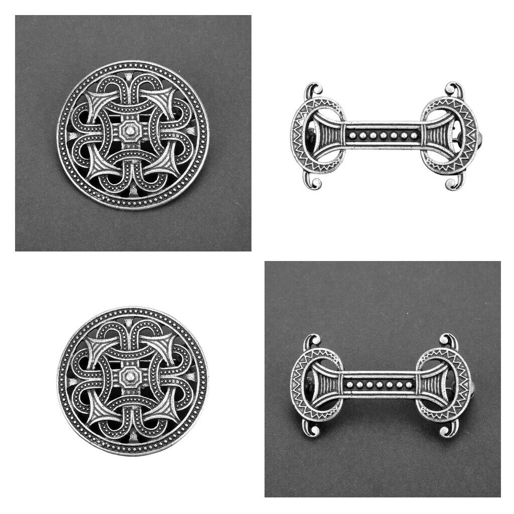 2pcs Ancient Viking Symbol Brooch Cloak Coat Collar Jewelry Buckle Pin
