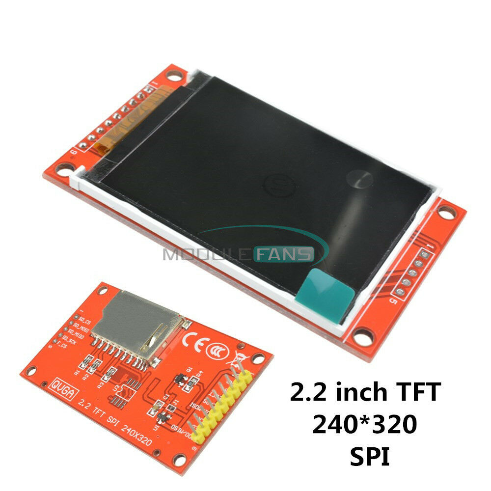 2.2" inch SPI TFT LCD Display 240x320 262K Colors SD Card Slot PCB Adapter