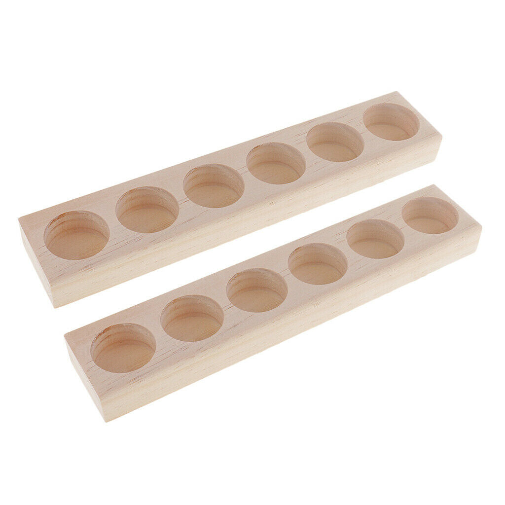 2 Pieces Wooden Essential Oil Box Wood Storage Case Holds Bottles Roller Balls