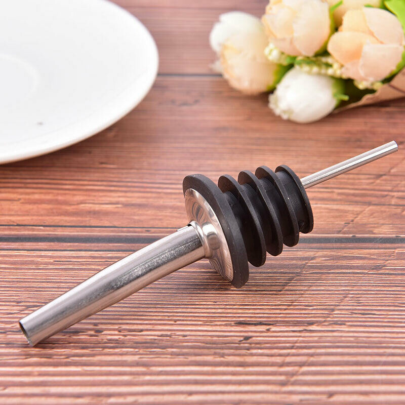 4x Liquor Spirit Pourer Free Flow Wine Bottle Pour Spout-Stopper Stainles.l8