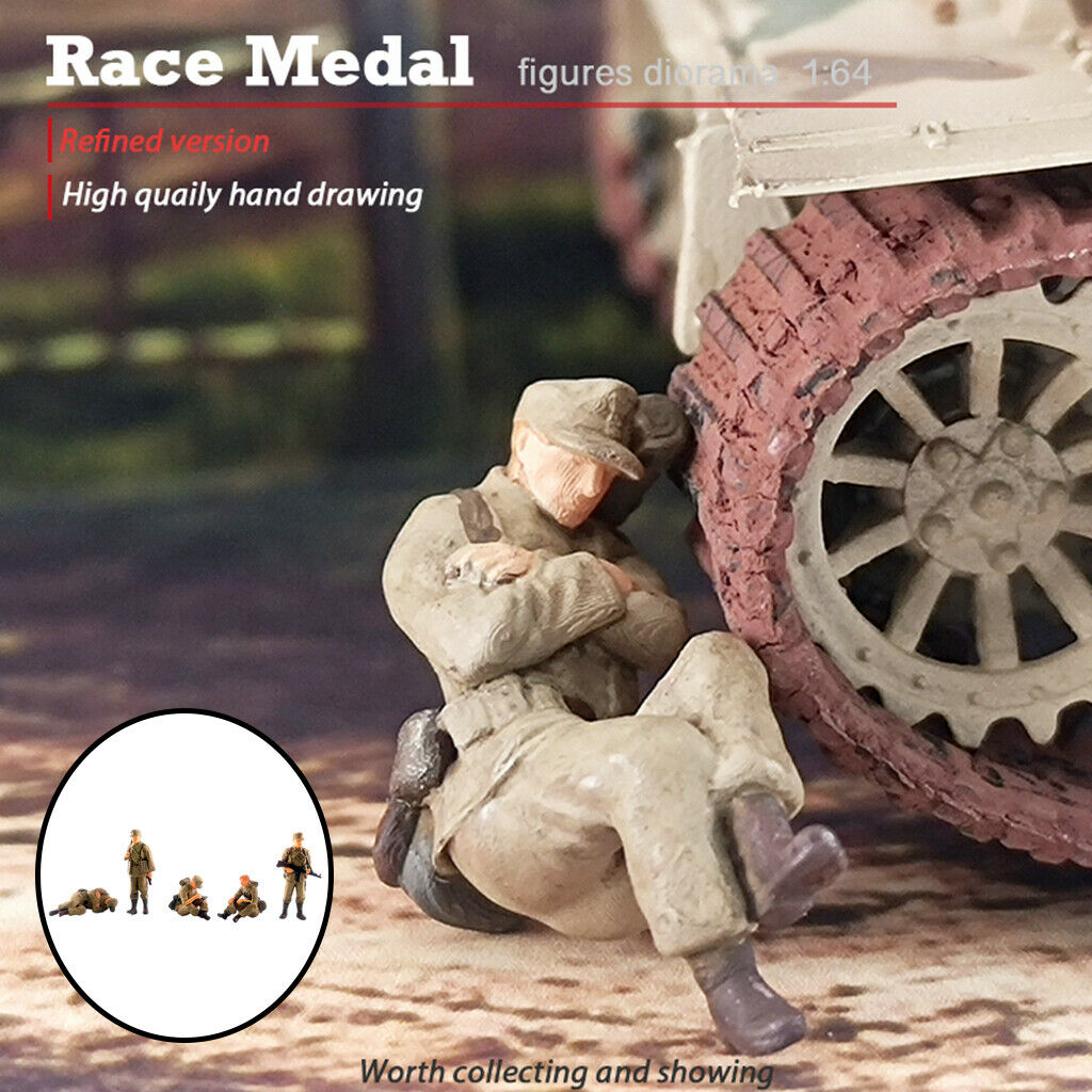 5 Pack 1:72 Hand Painted 2cm Man Soldiers Street Layout Diorama for Matchbox