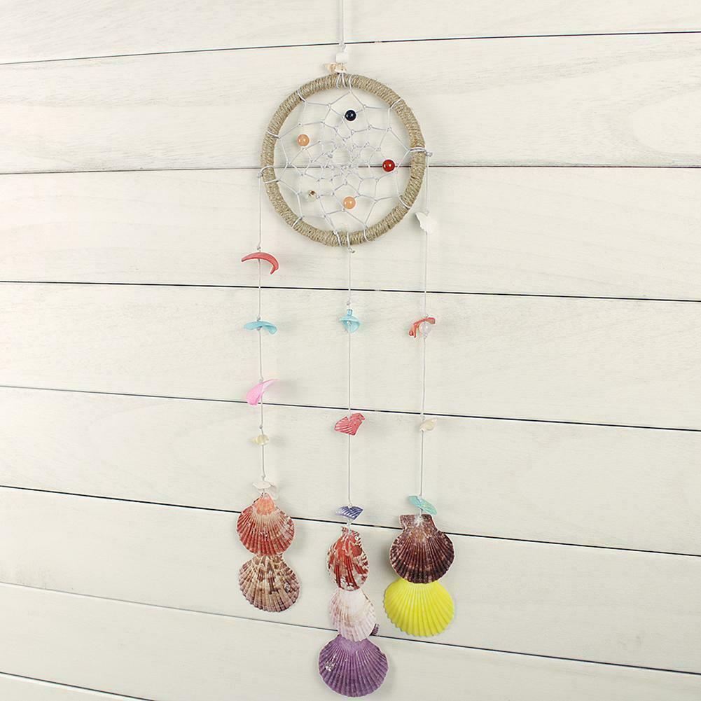 Shells Dream Catcher Round Bright Shell Wind Chimes Home Car Decor Ornament @