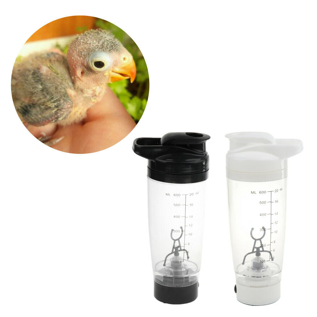 Automatic Powdered Milk Mixing Cup Pet Bird Small Animal Waterer White