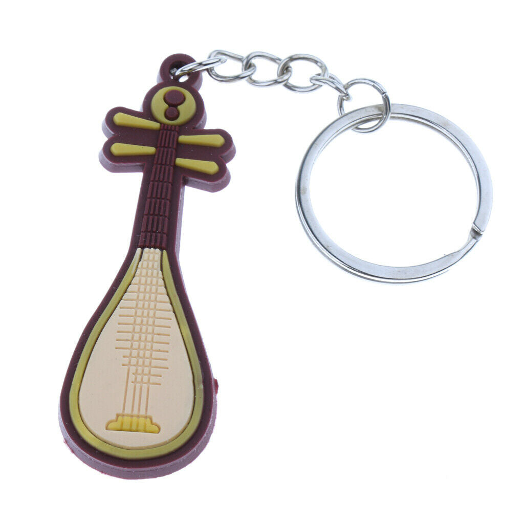 2x Keychains Keyring Pendant Key Holder for Musical Instrument  Pipa