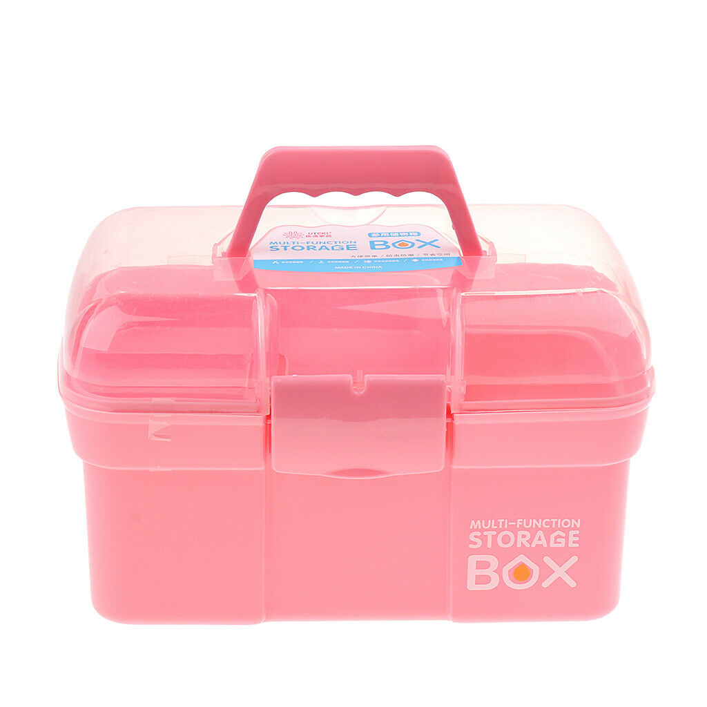 Pet Storage Container Box with Sealed Lid for Dog Food, Treats Pink 2 Layer