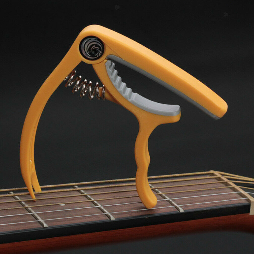 1 Piece Guitar Capo Tuner   Quick Change Key Clamp Yellow