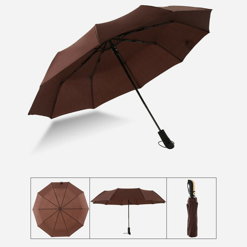 Auto Open&Close 3 Folding Umbrella Travel 8 Rib Foldable Umbrella Parasol