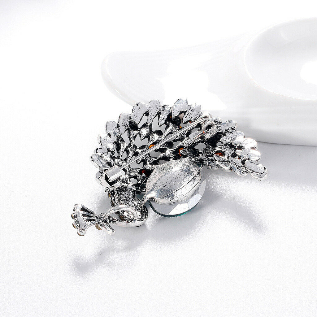 Women's Crystal Beautiful Peacock Brooch Fashion Wedding Animal Bouquet Brooch