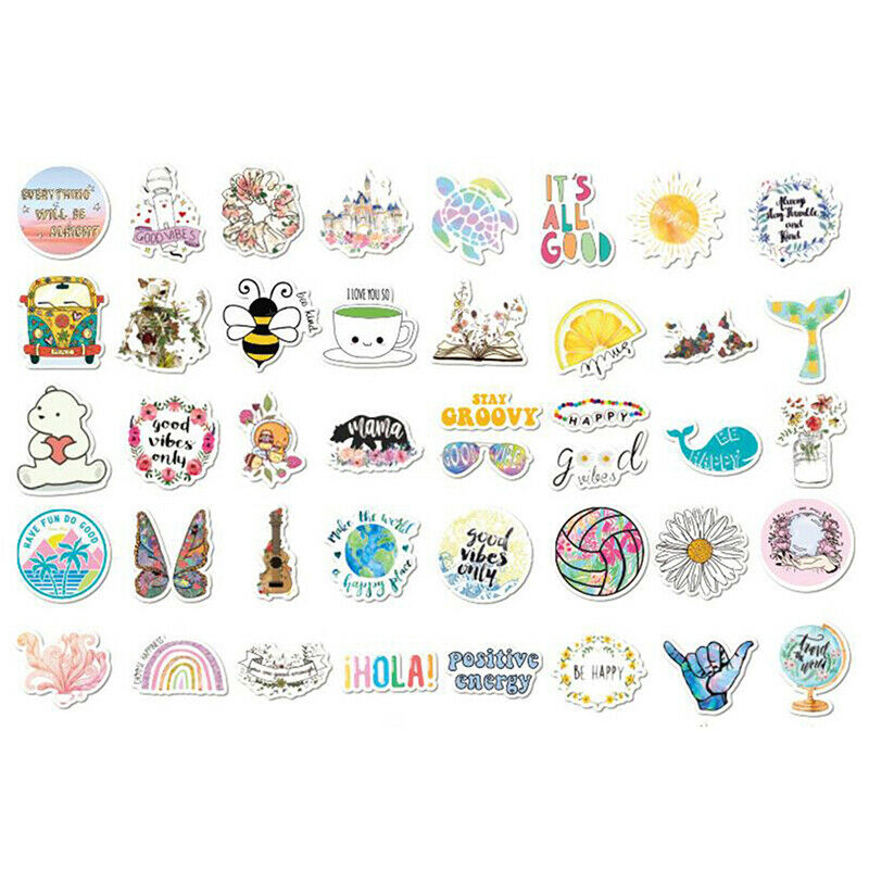 50Pcs Cartoon Stickers Waterproof Laptop Skateboard Luggage Guitar Decalsj Kt