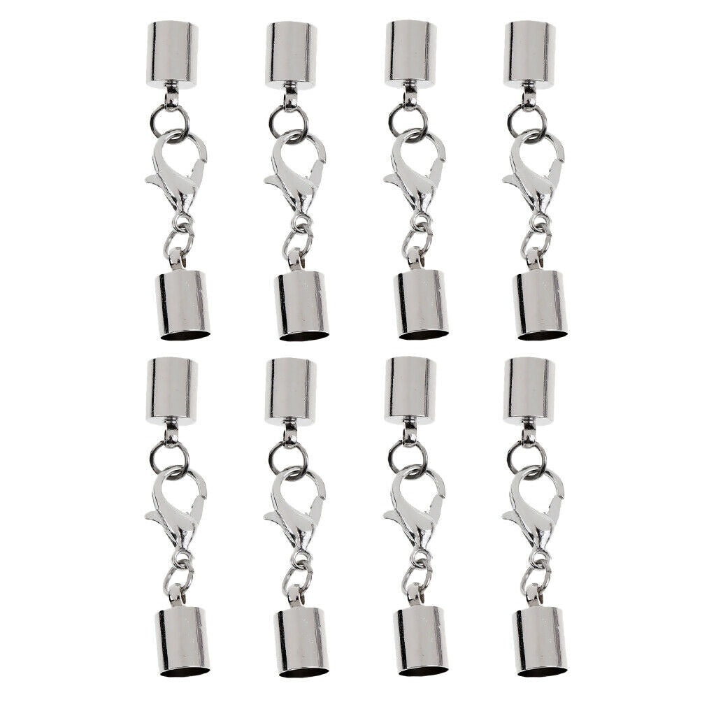 8pcs Leather Cord Ends Lobster Clasp for Leather