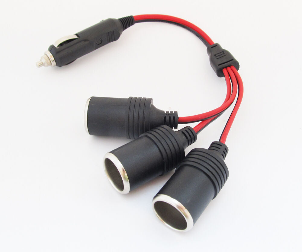 10x 12V 24V Car Cigarette Lighter Charger 1 to 3Way Socket Outlet Splitter Cable
