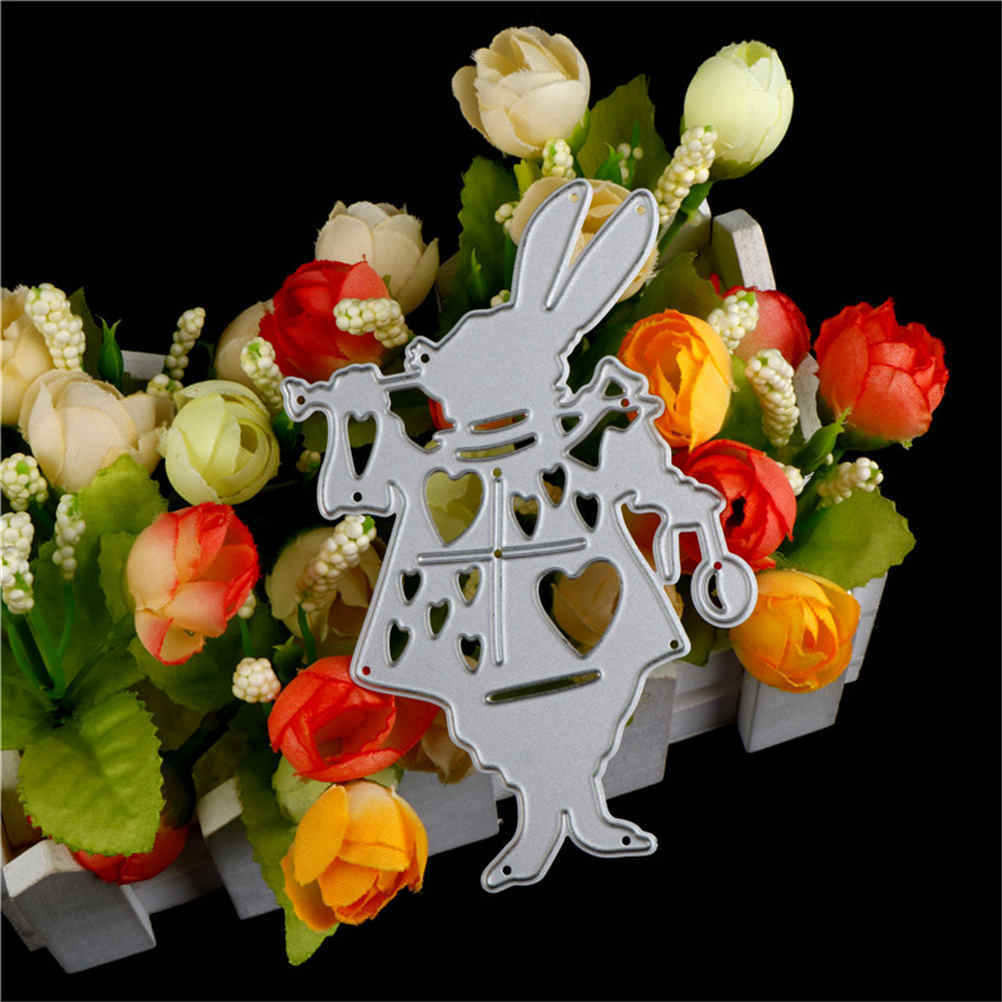 Alice Wonderland White Rabbit Metal CuttingDies Stencil DIY AlbumDeco Craf.l8