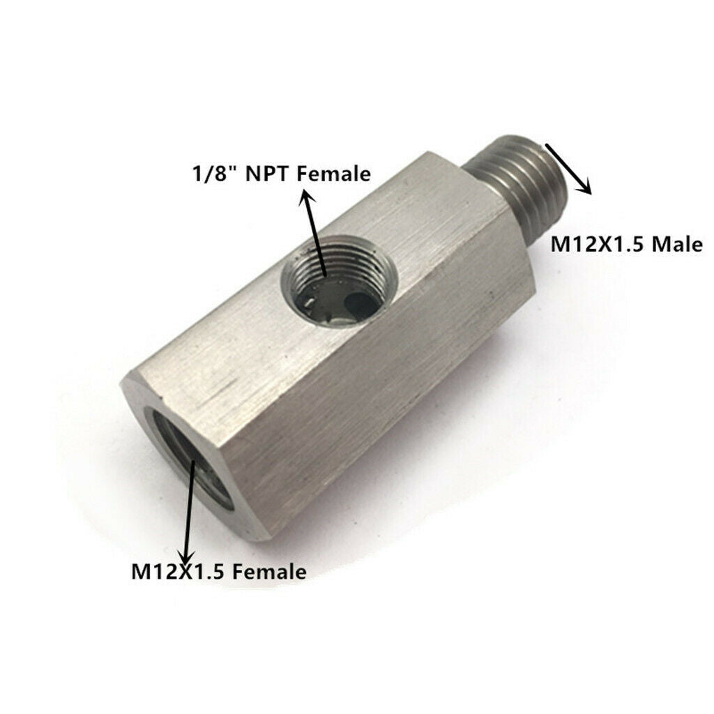 1/8" Oil Pressure Sensor Tee to NPT Adapter Turbo Supply Feed Line Gauge