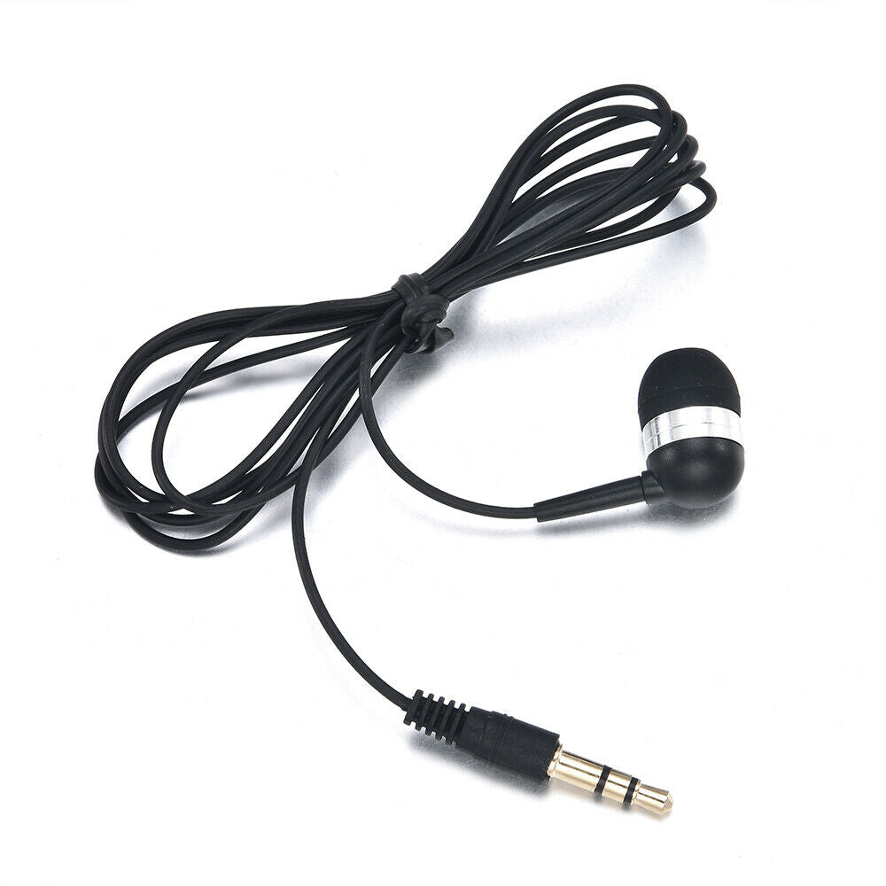 Single Side Universal 3.5mm Headset In Ear Mono Wire Earbud Earphone Headphone..