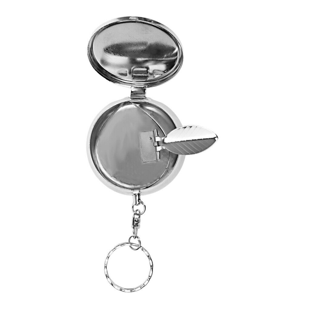 New   Stainless Steel Portable Round Ashtray with Keychain Keyring