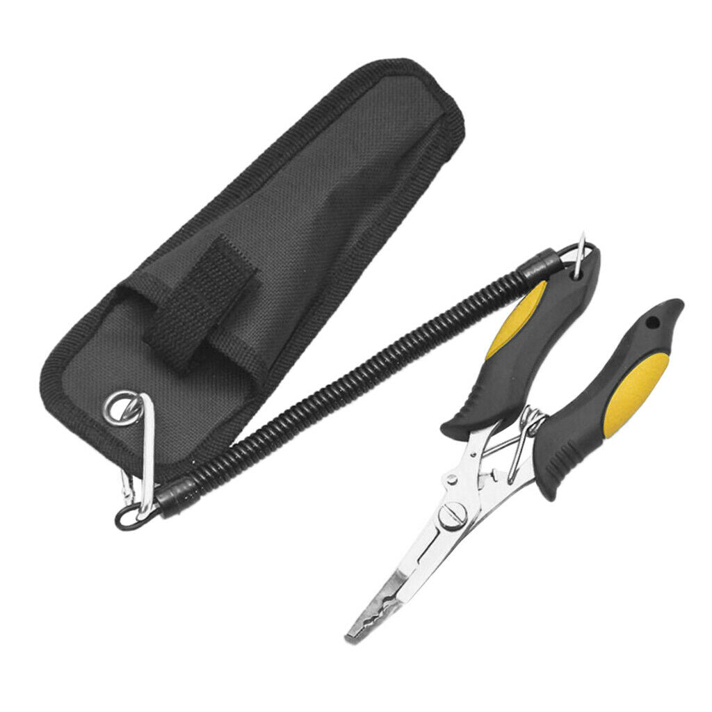 Fishing Pliers Resistant Saltwater Fish Hook for Cutting Braid Line Yellow
