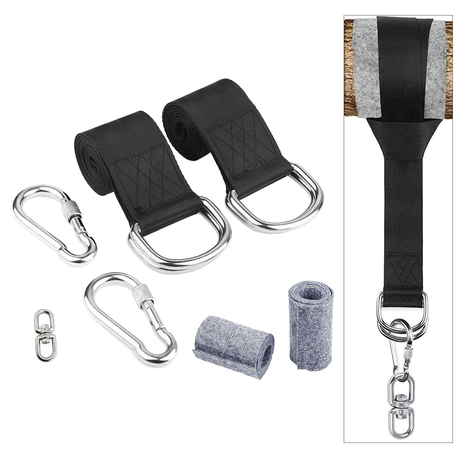 Non Slip Hammock Swing Hanging Strap Kit Installing Hook for Camping Hammocks