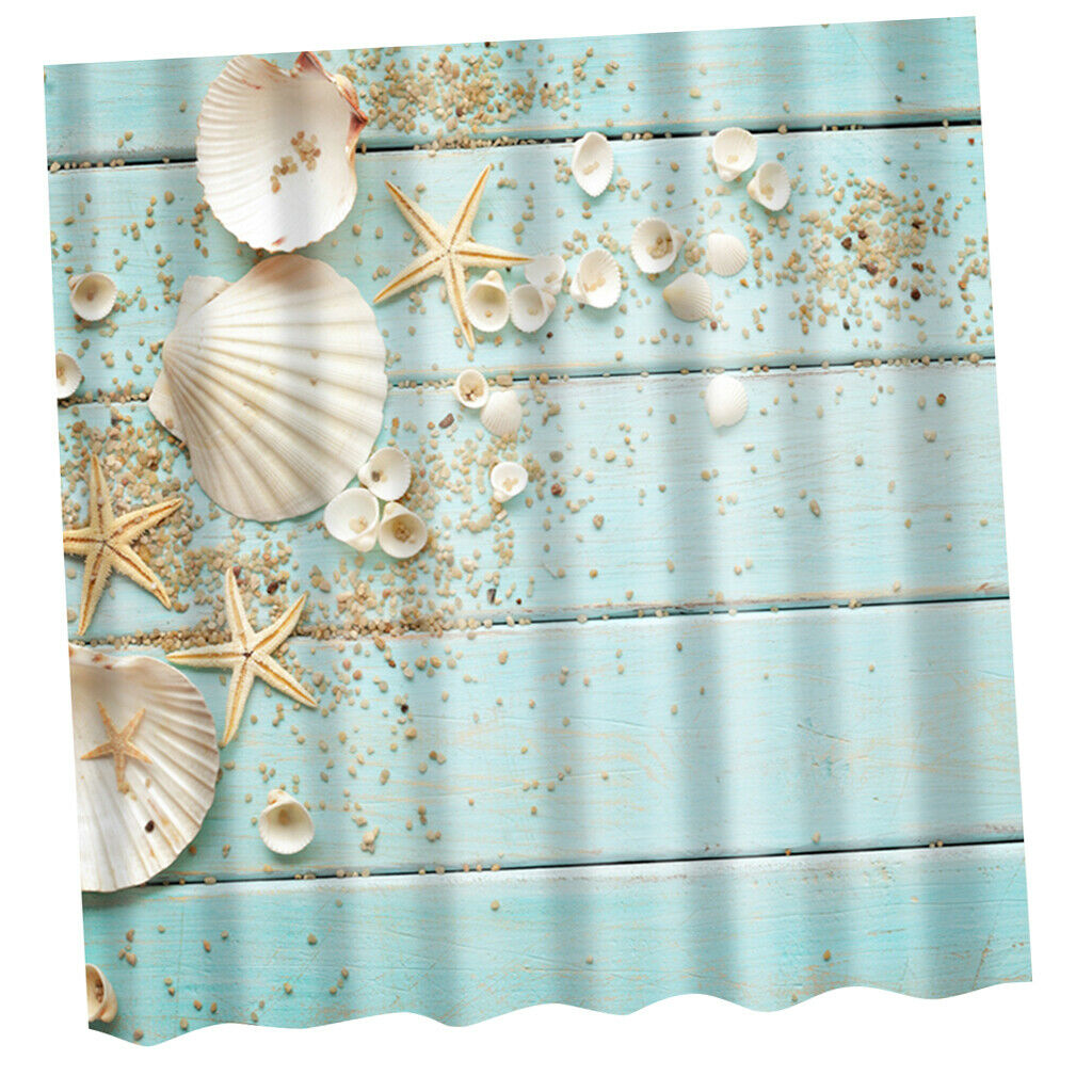 Modern Novelty Bathroom Shower Curtain with 12 Hooks Decor 180cm x 180cm 1